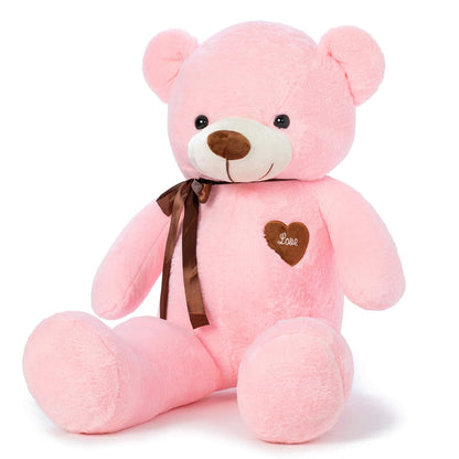 Giant Teddy Bear – 31.5" Large Plush Stuffed Animal with Love Heart & Ribbon
